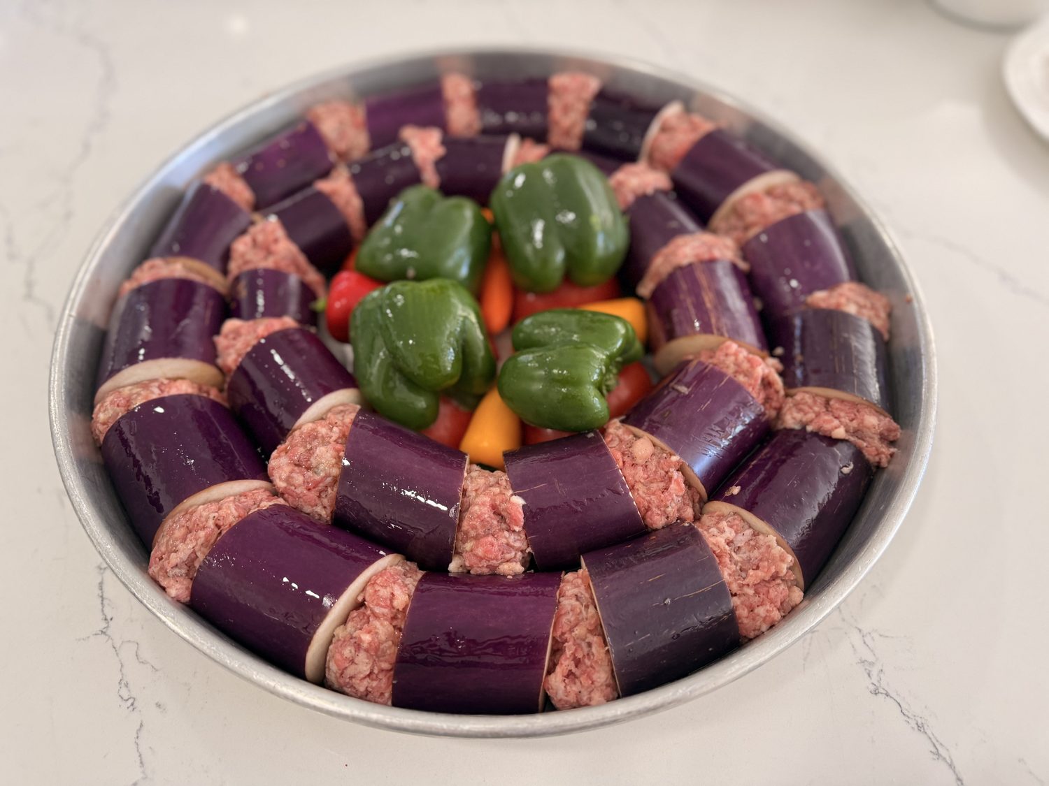 Patlıcan Kebabı — eggplant and meatballs