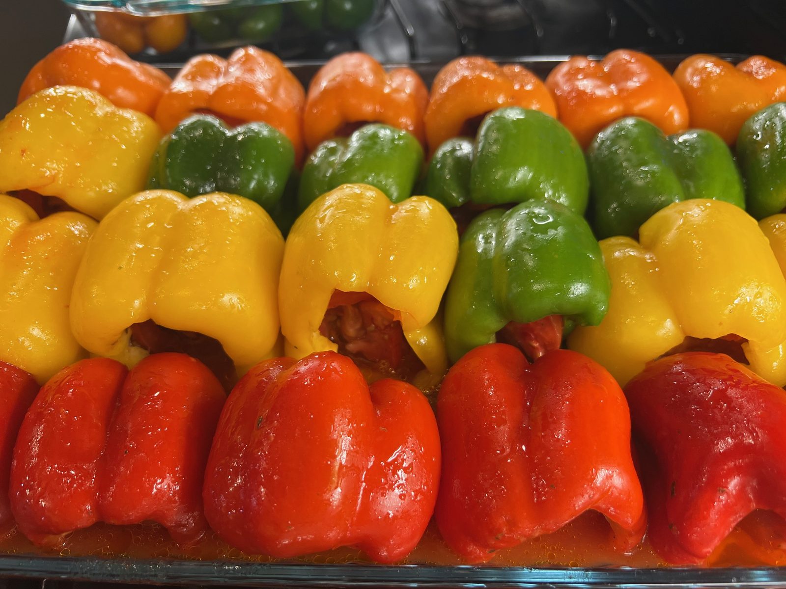 Colorful stuffed bell peppers